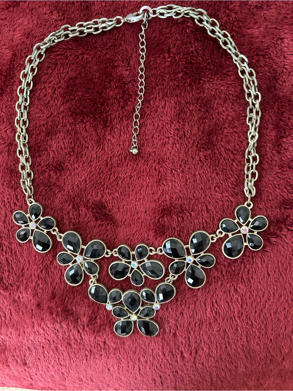 Black Floral Statement Necklace - Women's Jewelry